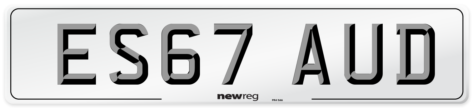 ES67 AUD Number Plate from New Reg